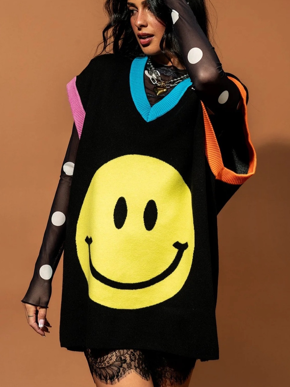 Dressed in Lala Do What You Want Oversized Sweater Vest